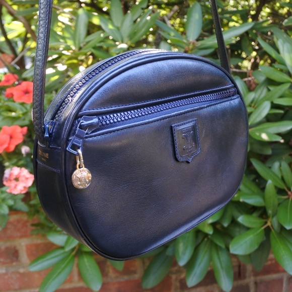 Celine Handbags - Vintage CELINE small navy shoulder bag